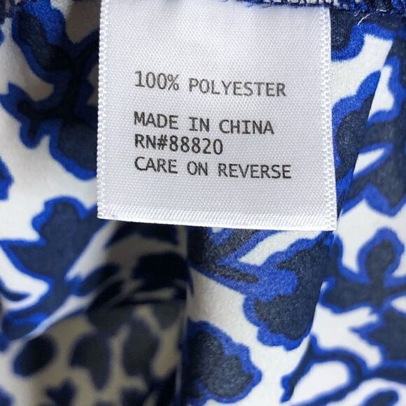 Cynthia Rowley Sleeveless Blouse size Medium Blue/Cream - Picture 6 of 10